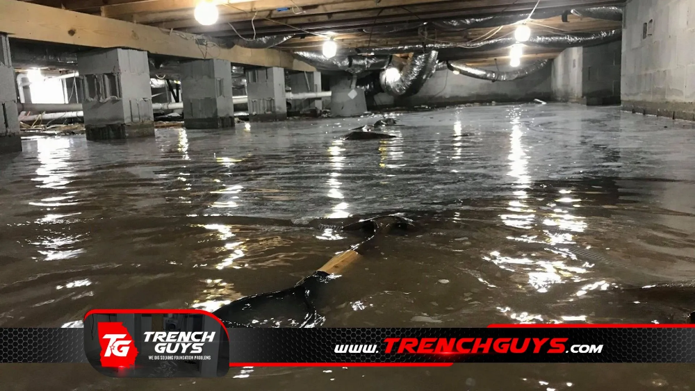 crawl space water removal by Trench Guys