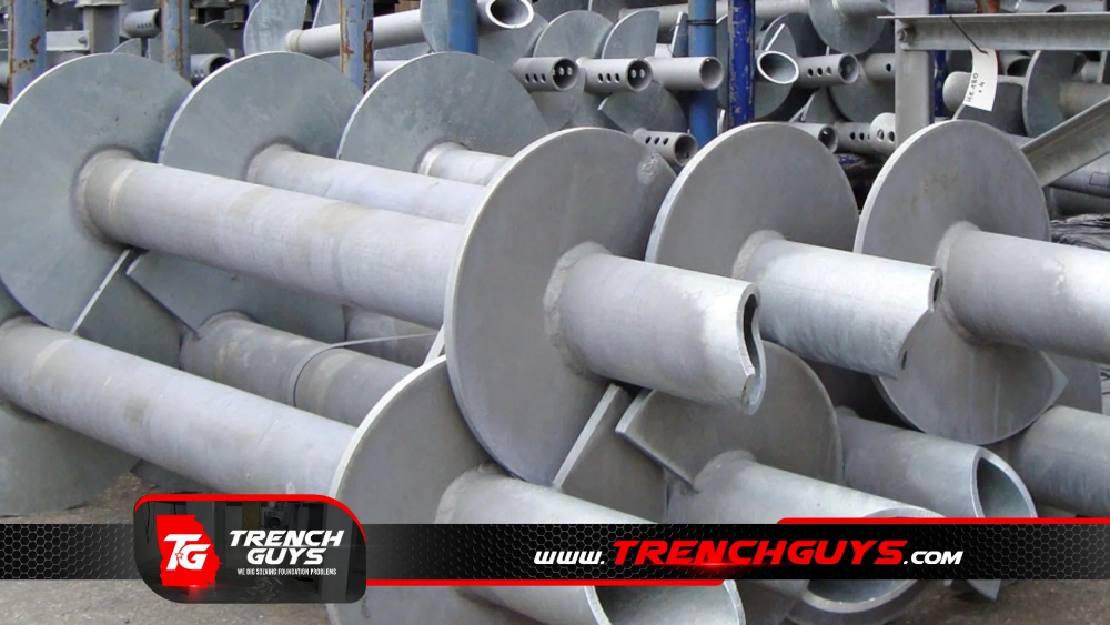 helical pier installation by Trench Guys